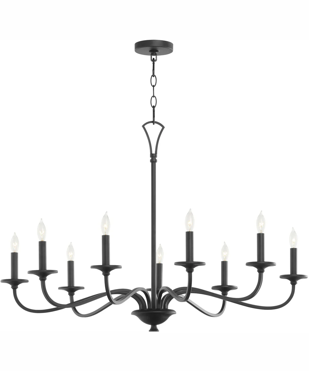 Maryse 9-light Chandelier Matte Black - Image 2
