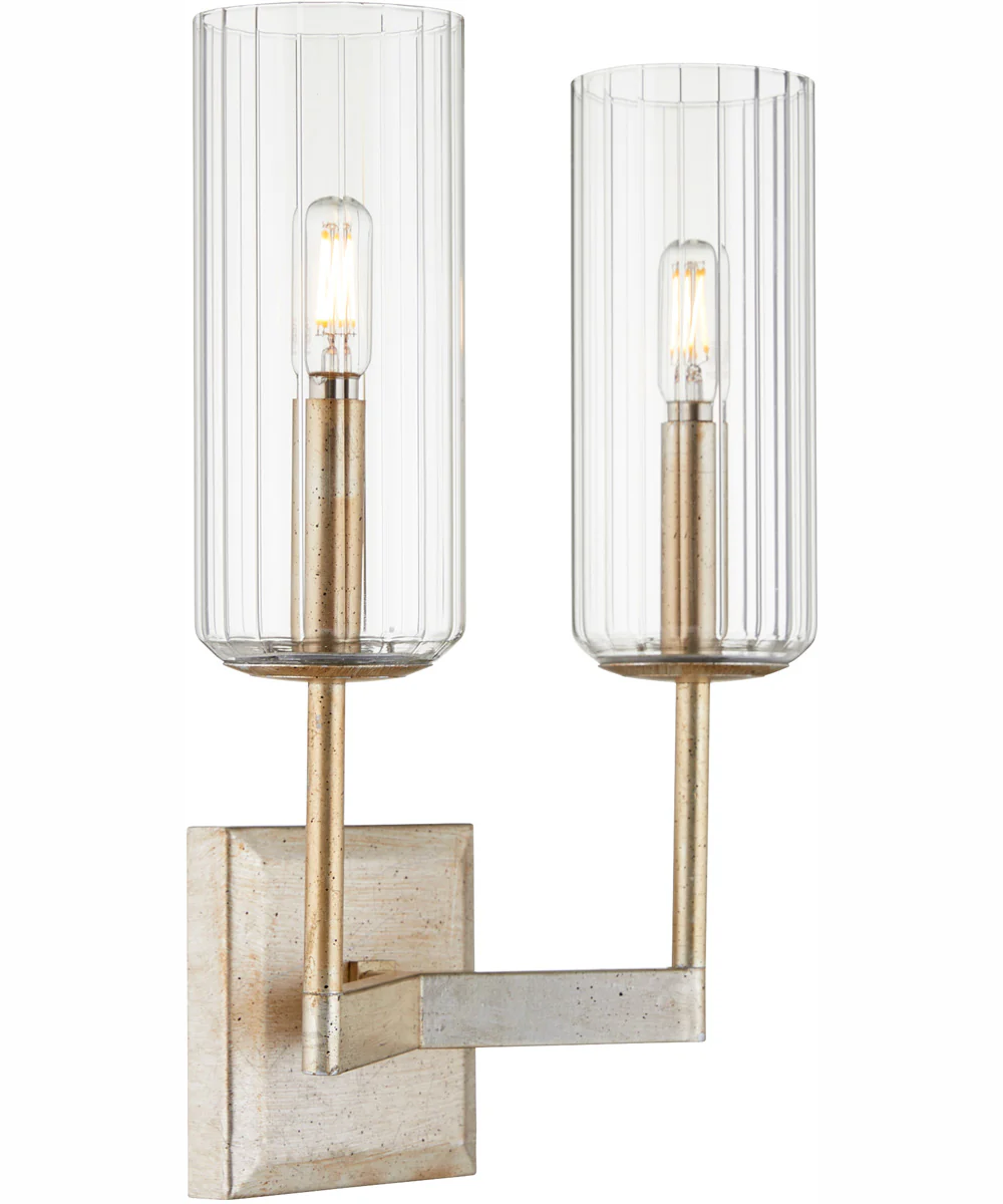 Merrick 2-light Wall Mount Light Fixture Aged Silver Leaf - Image 3