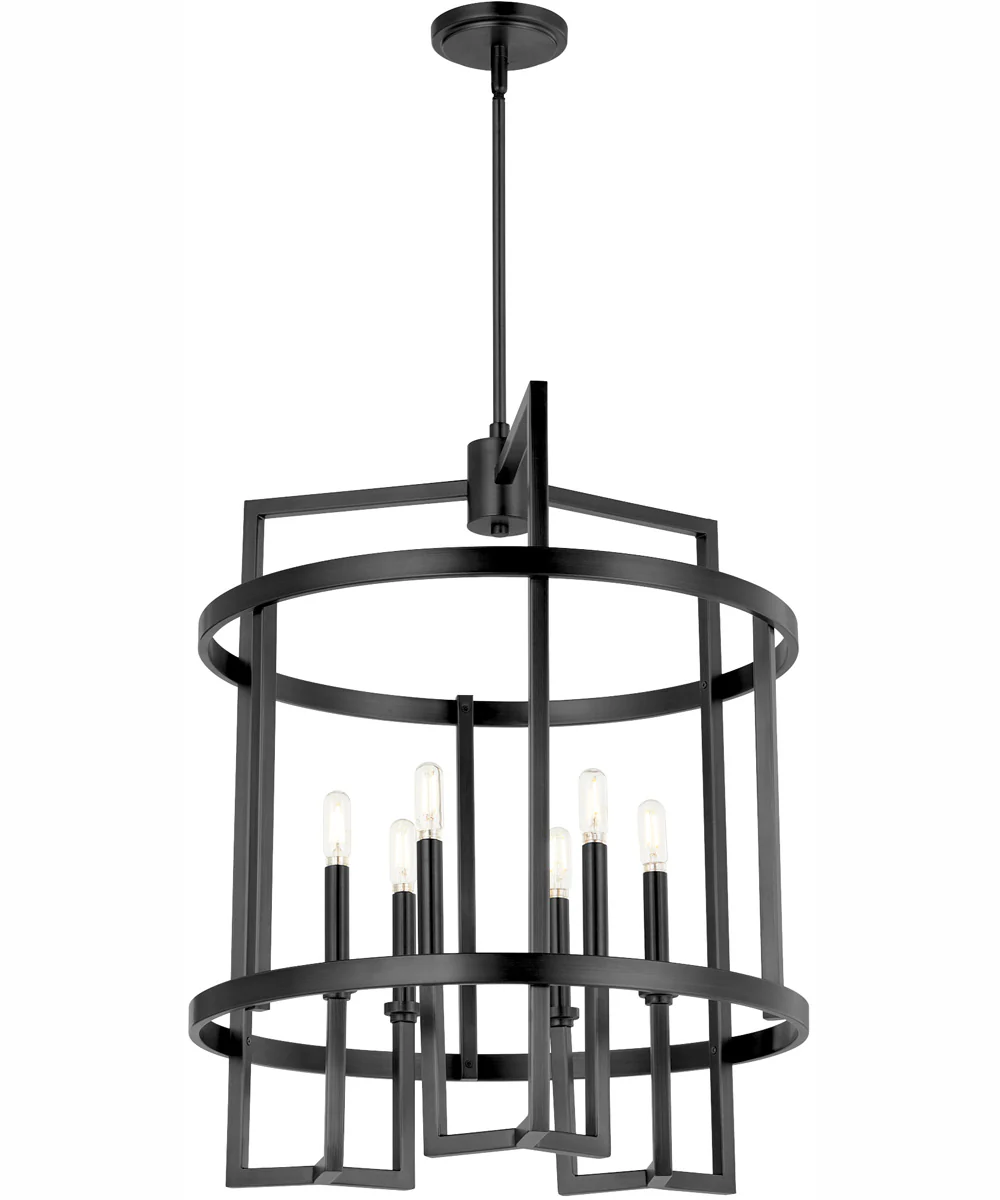 Merrick 6-light Entry Foyer Hall Chandelier Matte Black - Image 2