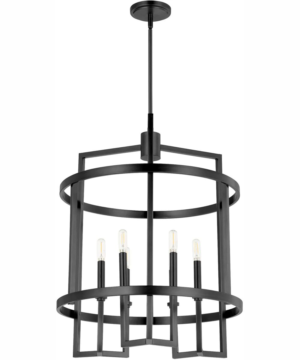 Merrick 6-light Entry Foyer Hall Chandelier Matte Black - Image 3