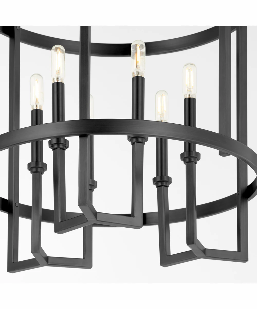 Merrick 6-light Entry Foyer Hall Chandelier Matte Black - Image 4