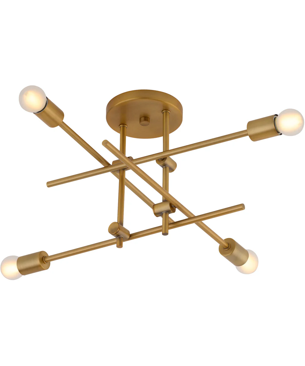 Mika 4-light Flush Mount Brushed Brass - Image 2