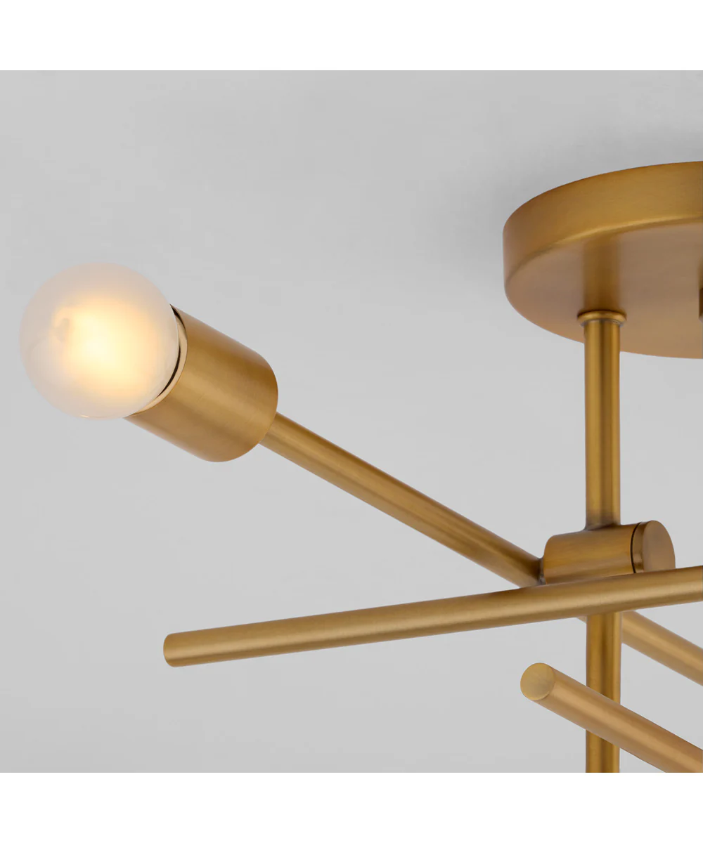 Mika 4-light Flush Mount Brushed Brass - Image 4