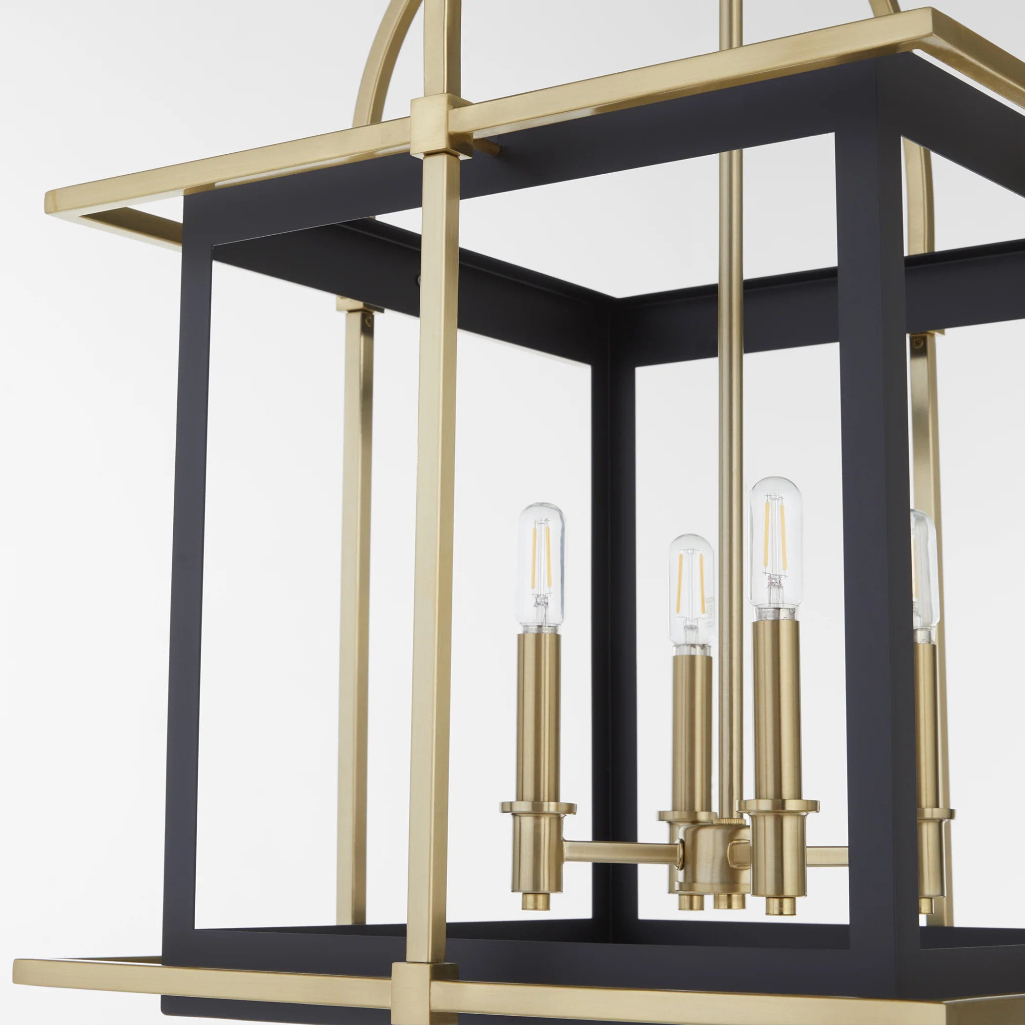 Moritz 4-light Pendant Matte Black w/Aged Brass - Image 4