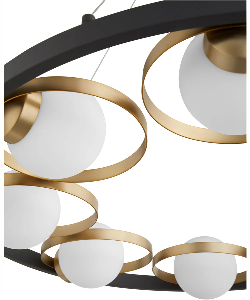 Nimbus 8-light Chandelier Textured Black w/ Aged Brass - Image 2