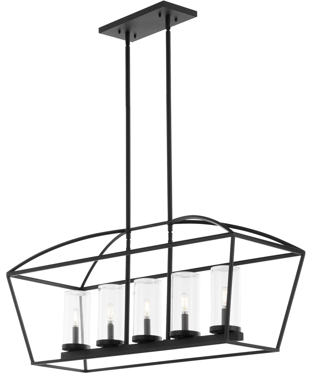 Odeon 5-light Chandelier Matte Black - Image 2