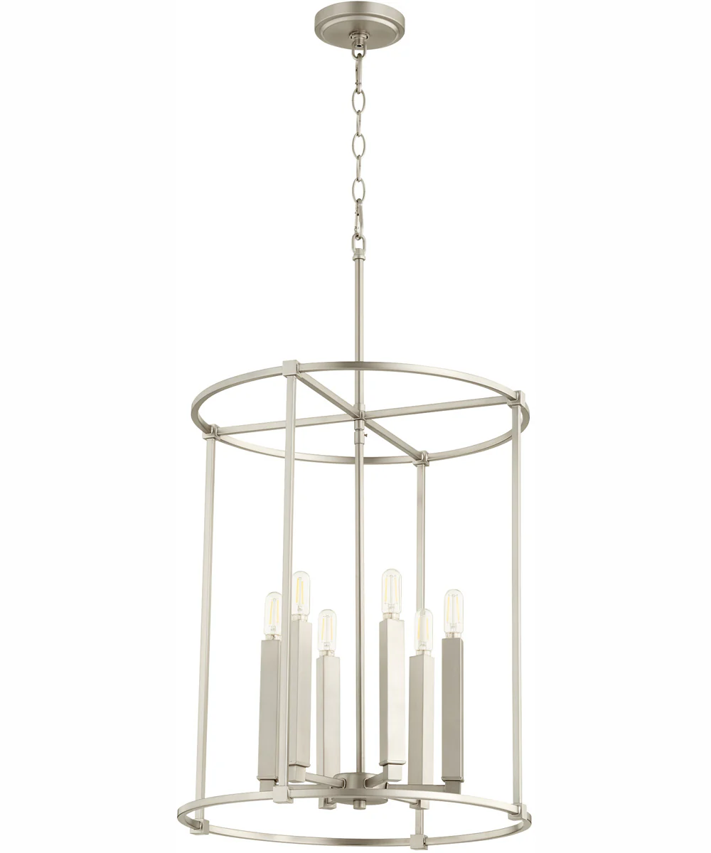 Olympus 6-light Entry Foyer Hall Chandelier Satin Nickel