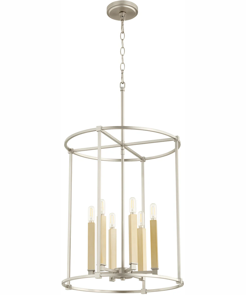 Olympus 6-light Entry Foyer Hall Chandelier Satin Nickel - Image 2