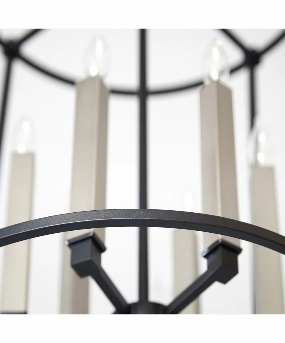Olympus 6-light Entry Foyer Hall Chandelier Textured Black - Image 4