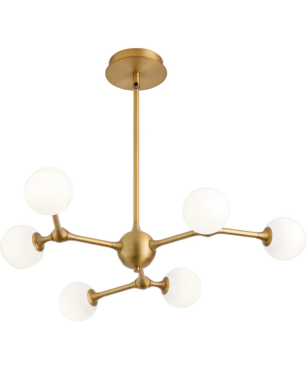 Orbe 6-light LED Chandelier Brushed Brass - Image 3