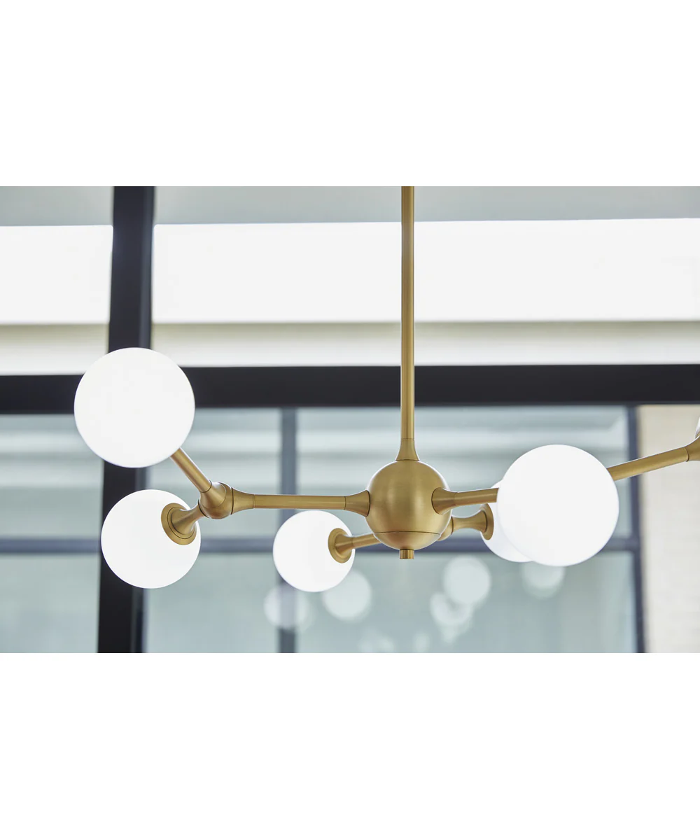 Orbe 6-light LED Chandelier Brushed Brass - Image 7