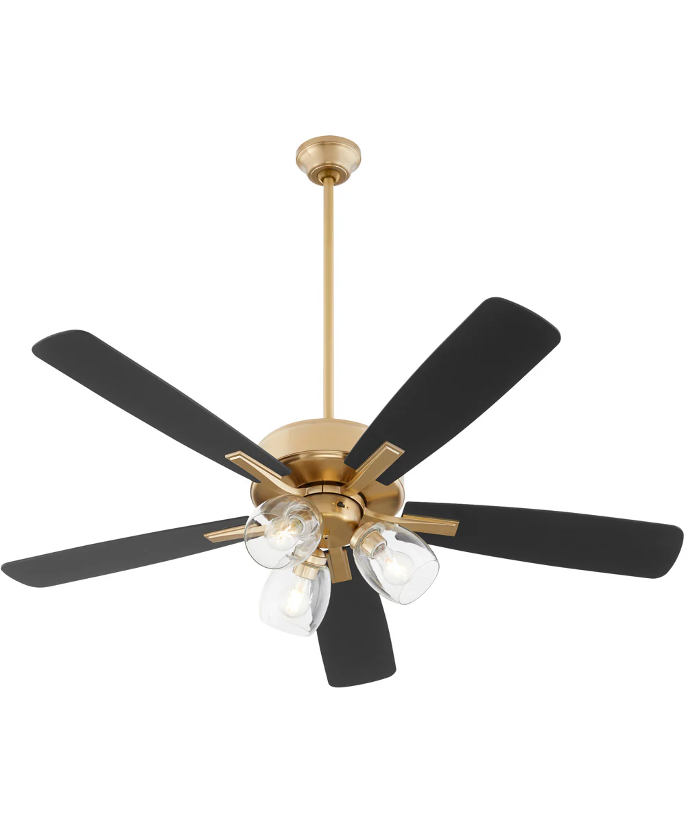 52" Ovation 3-light Ceiling Fan Aged Brass - Image 2