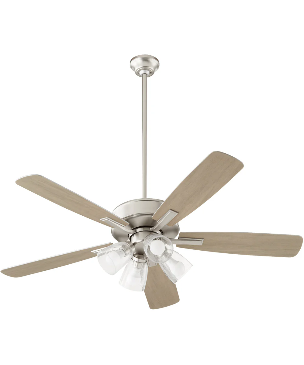 52" Ovation 4-light LED Ceiling Fan Satin Nickel