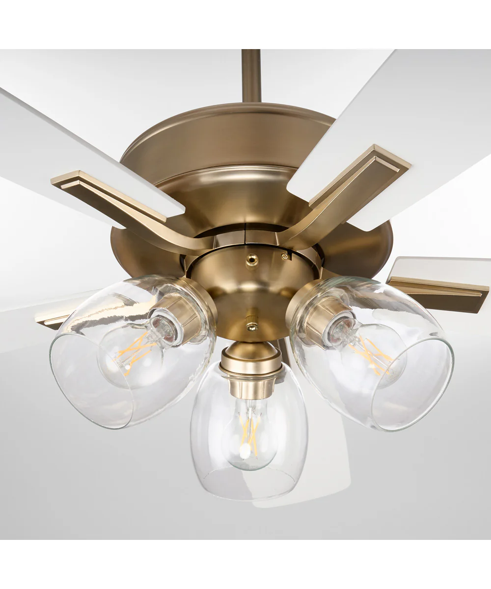 Ovation Ceiling Fan Aged Brass|Studio White - Image 5