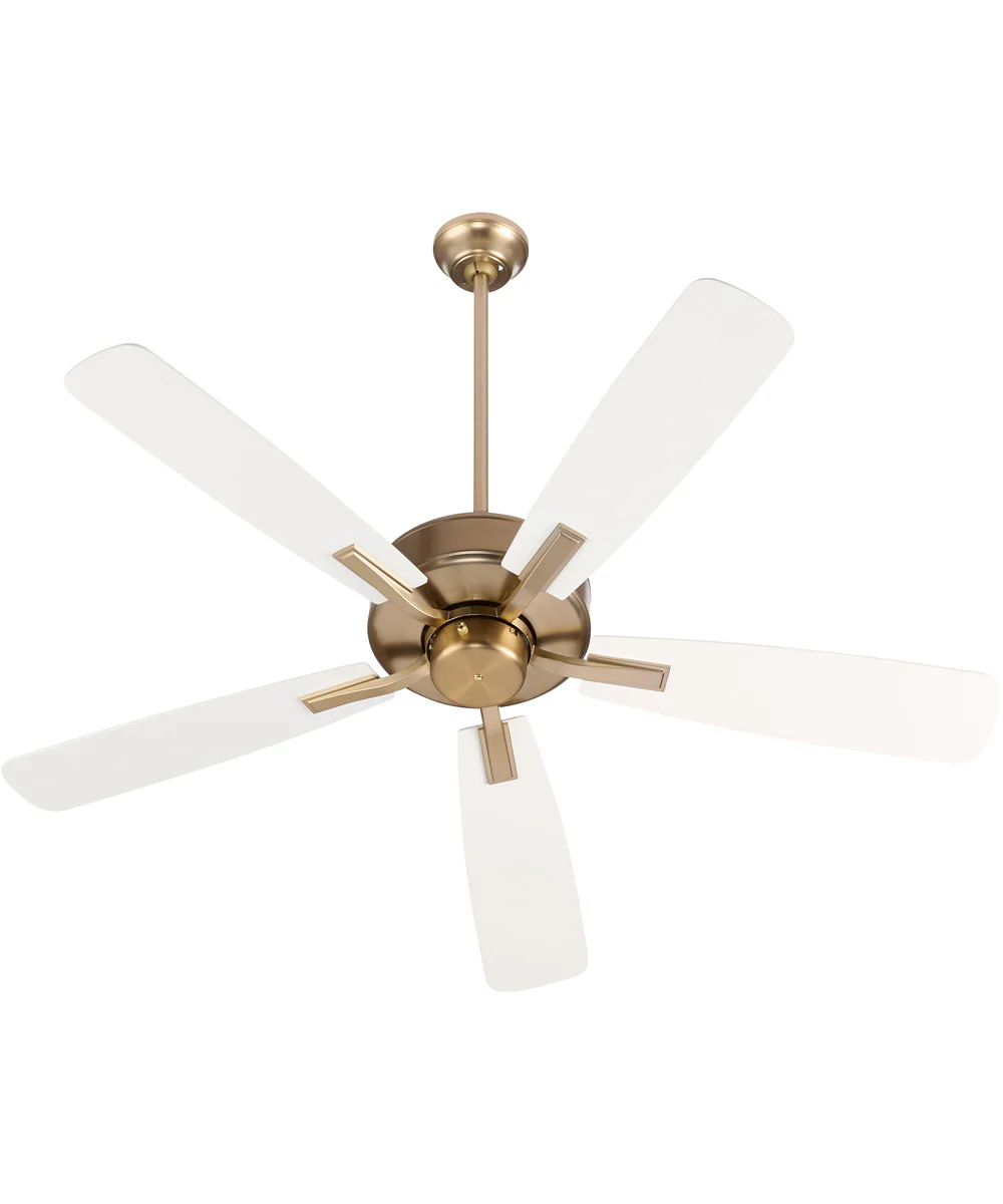 Ovation Ceiling Fan Aged Brass|Studio White