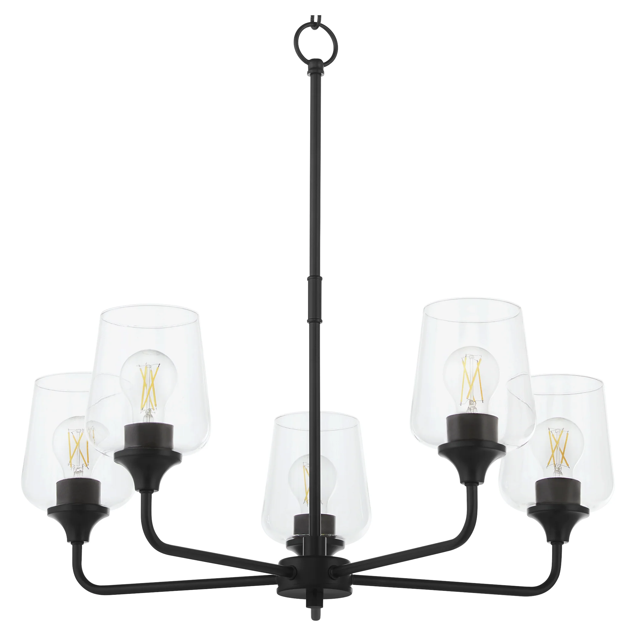 Raymond 5-light Chandelier Matte Black - Image 4