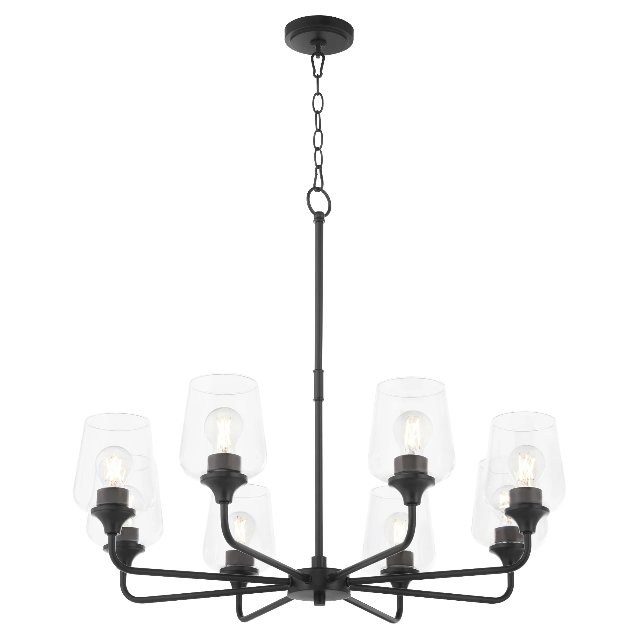 Raymond 8-light Chandelier Matte Black - Image 2