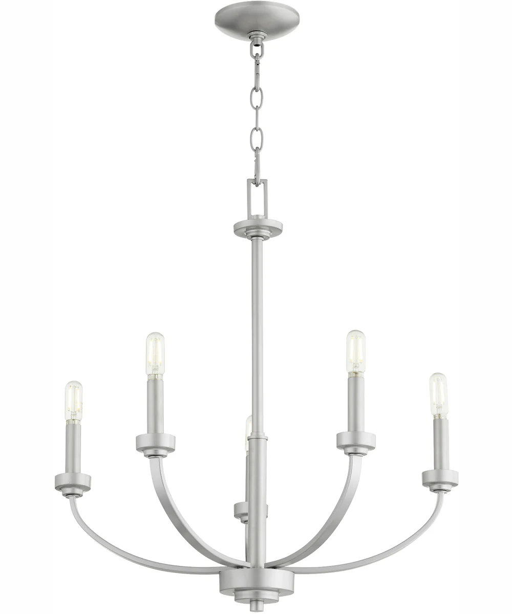 Reyes 5-light Chandelier Classic Nickel - Image 2