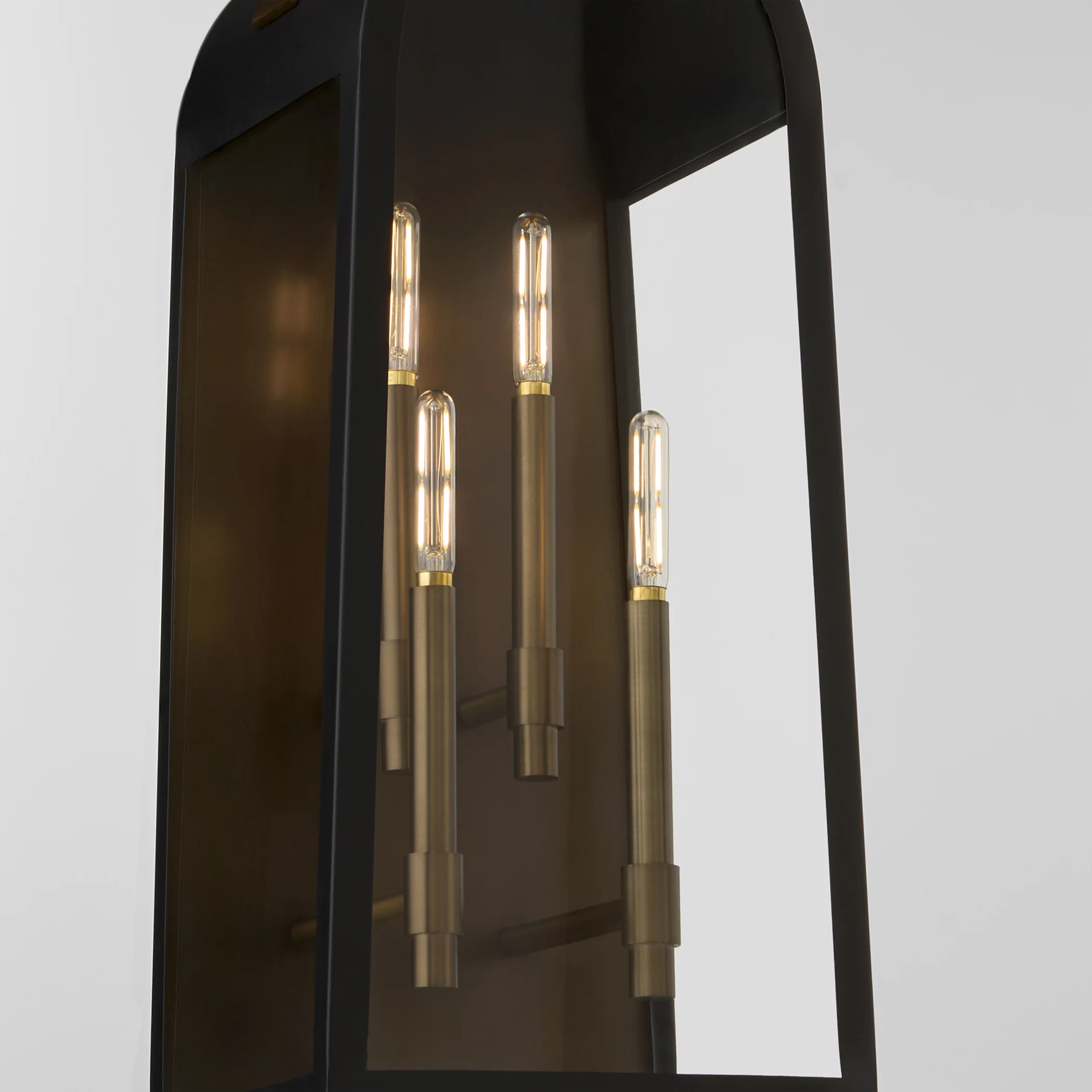Rossi 4-light Wall Mount Light Fixture Matte Black w/ Aged Copper - Image 4
