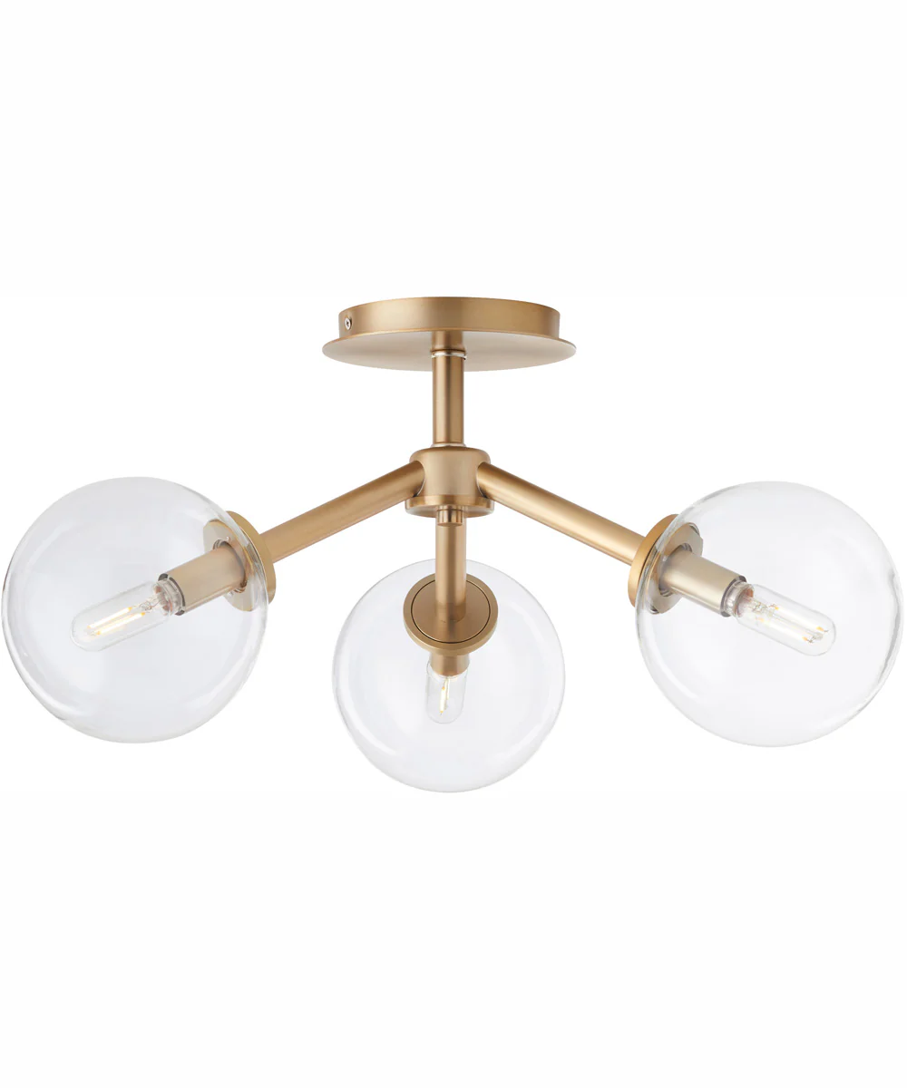 Rovi 3-light Ceiling Flush Mount Aged Brass - Image 2