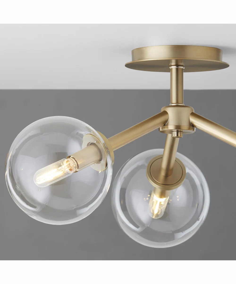 Rovi 3-light Ceiling Flush Mount Aged Brass - Image 3