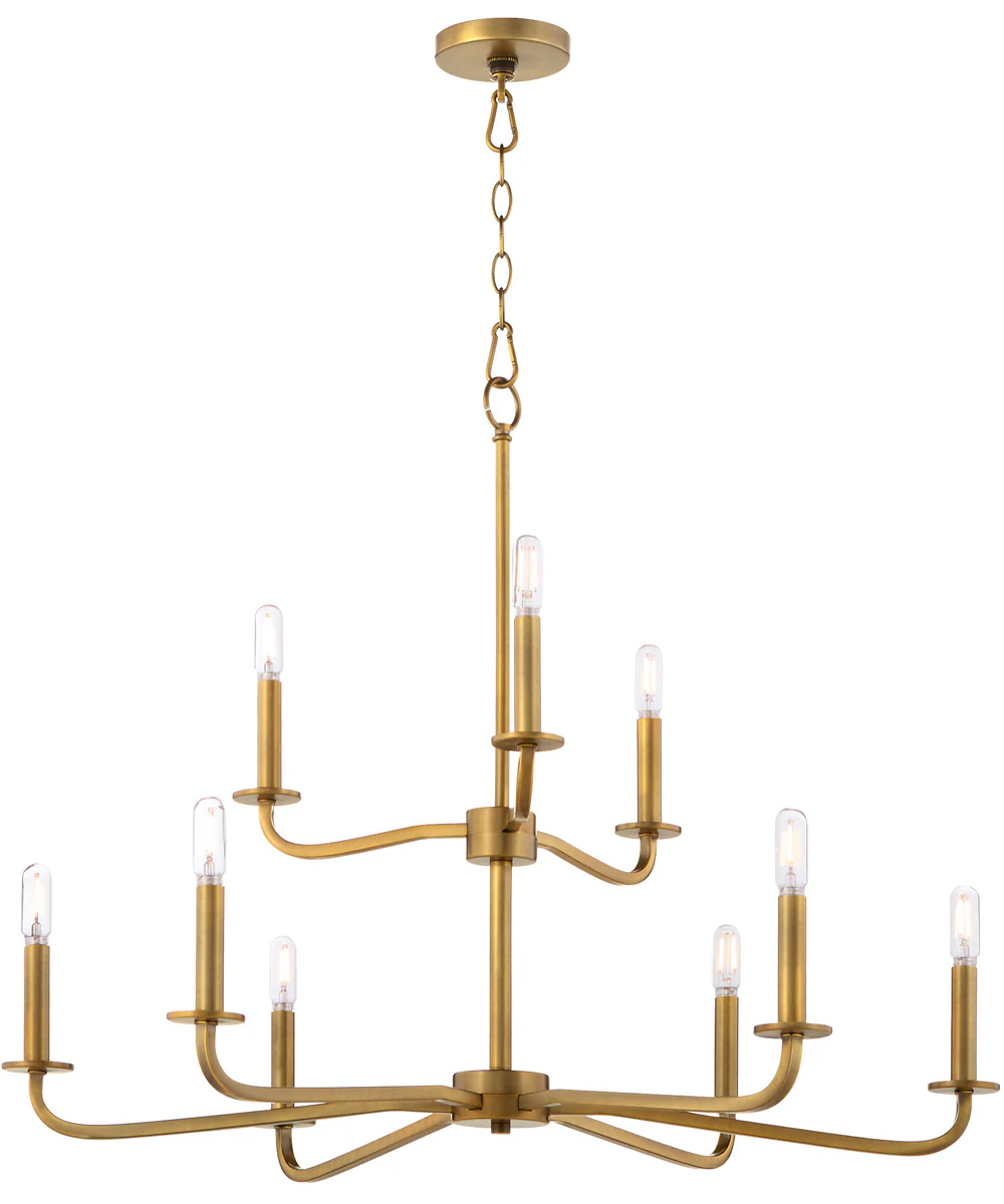 Rutherford 9-light Chandelier Brushed Brass - Image 2