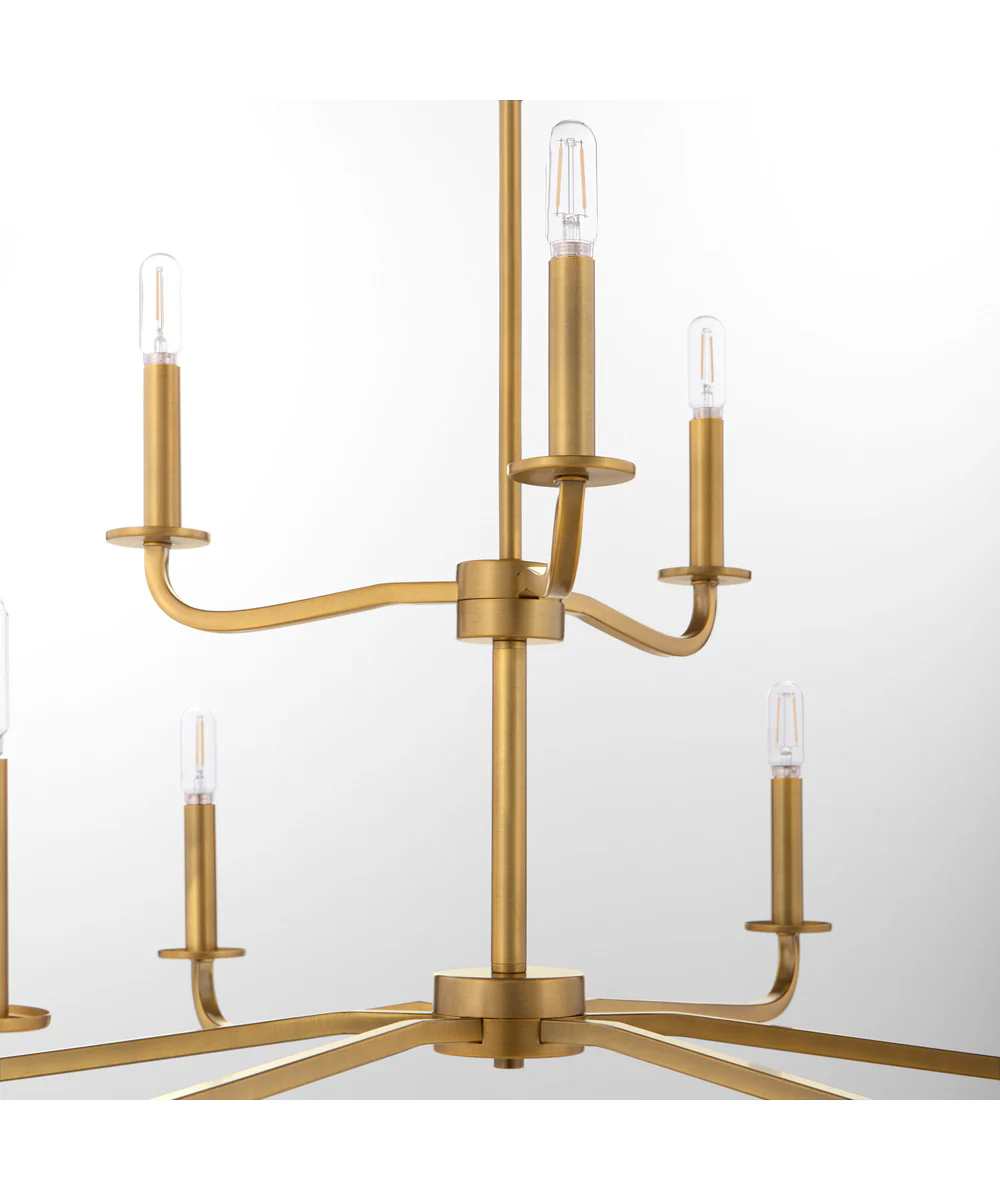 Rutherford 9-light Chandelier Brushed Brass - Image 4
