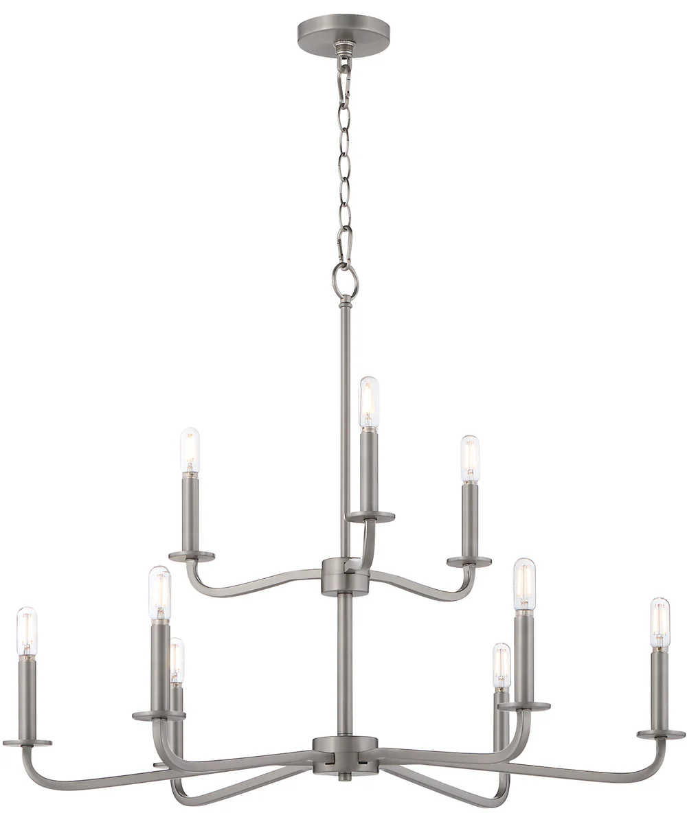 Rutherford 9-light Chandelier Satin Nickel - Image 2