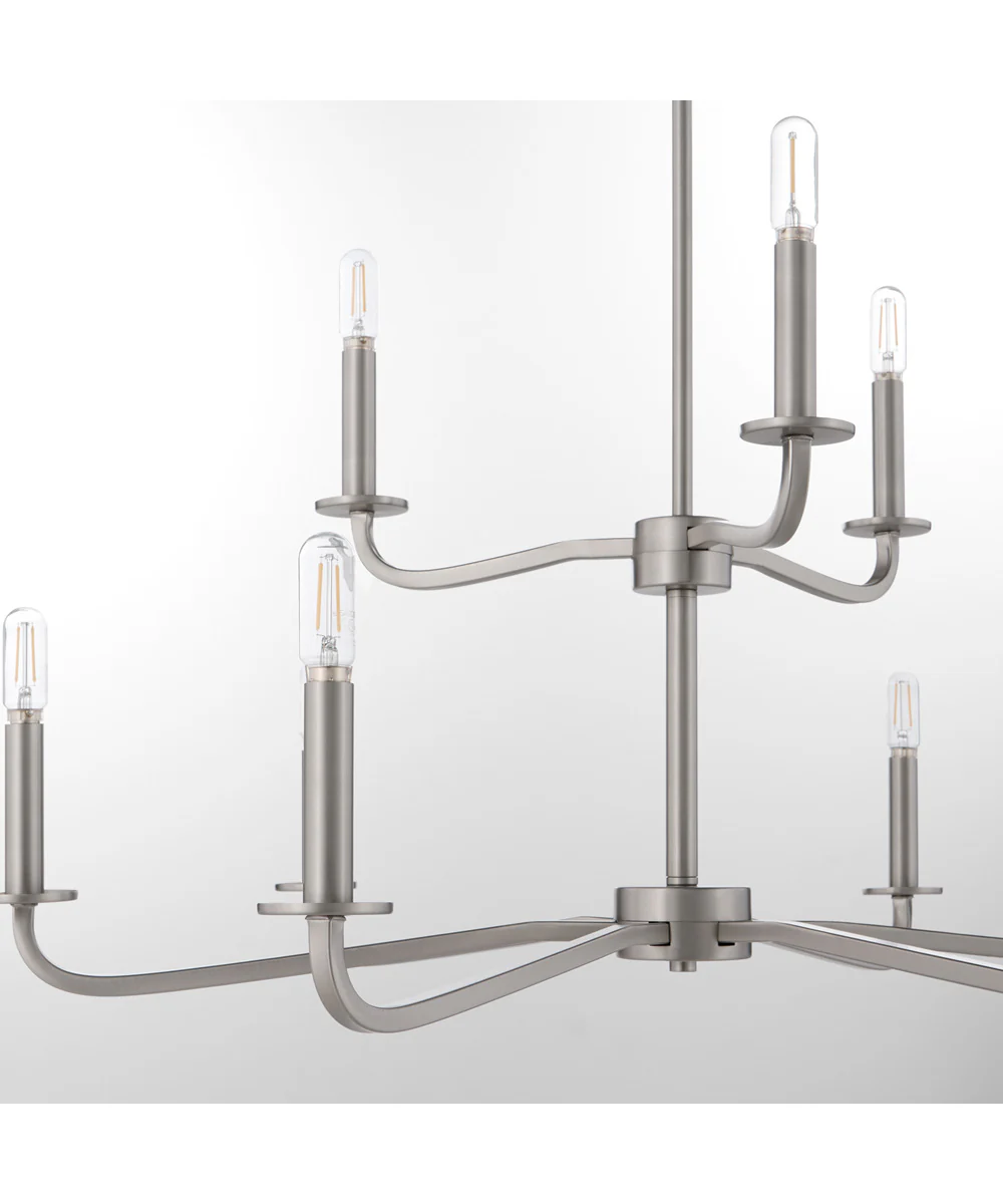 Rutherford 9-light Chandelier Satin Nickel - Image 4