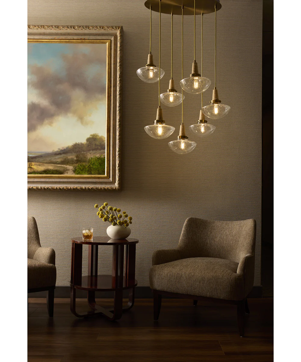 Stockport 7-light Pendant Brushed Brass - Image 6