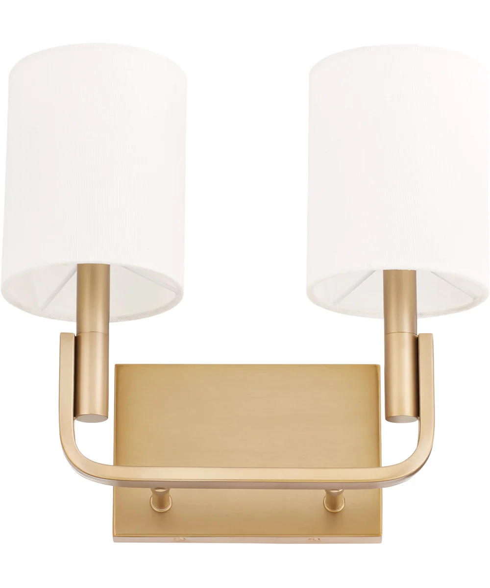 Tempo 2-light Wall Mount Light Fixture Aged Brass