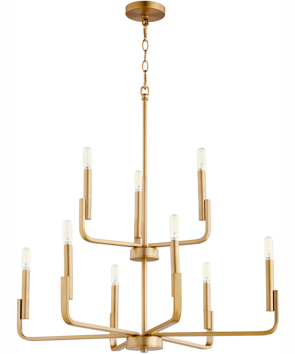 Tempo 9-light Chandelier Aged Brass