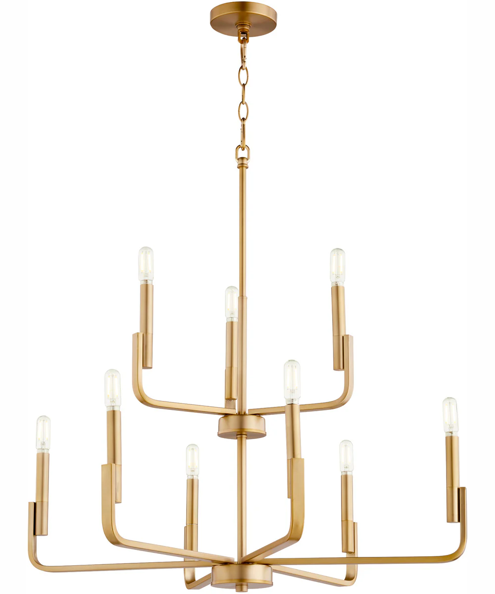 Tempo 9-light Chandelier Aged Brass - Image 2
