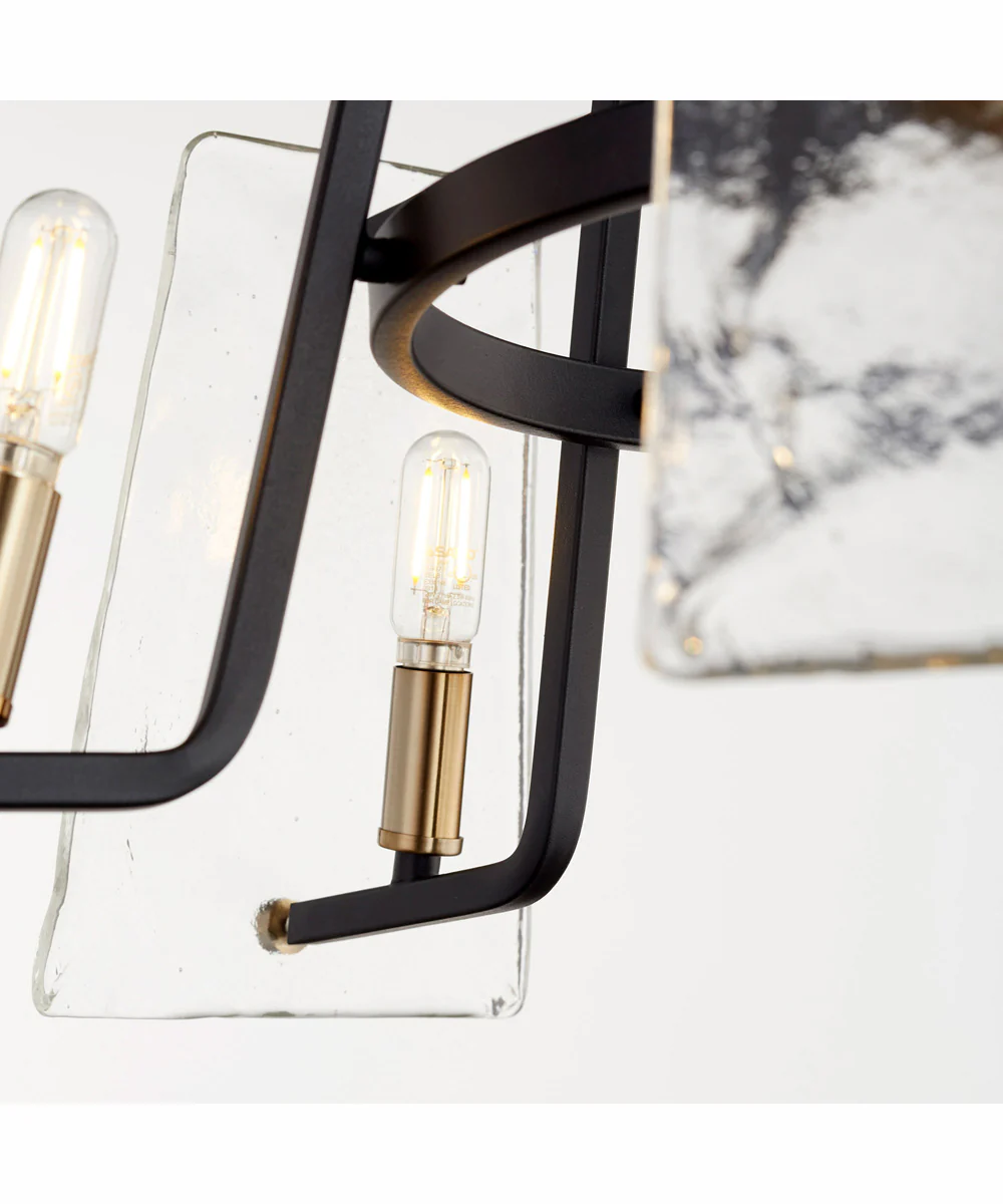 Tioga 5-light Chandelier Textured Black w/ Aged Brass - Image 2