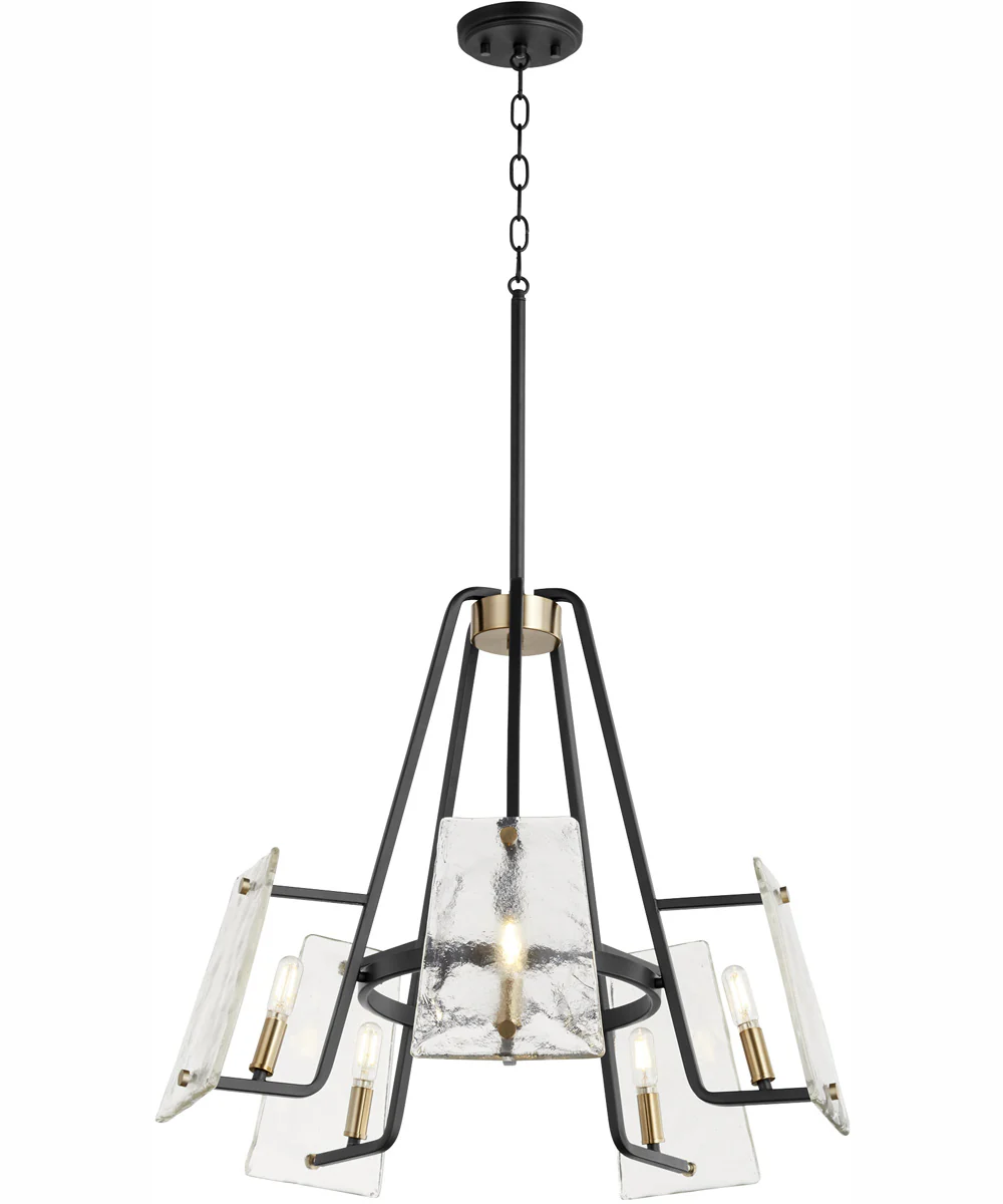 Tioga 5-light Chandelier Textured Black w/ Aged Brass - Image 3