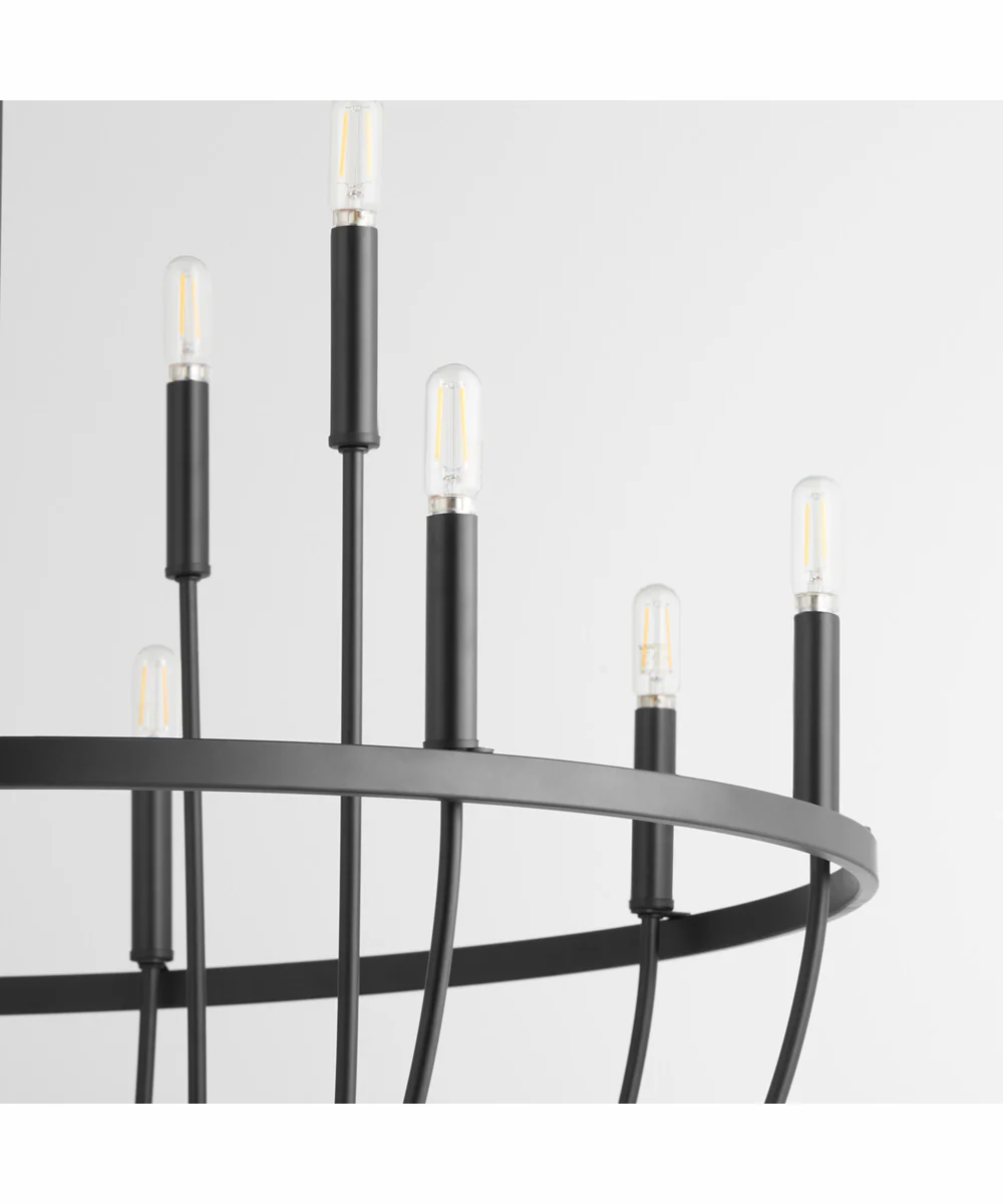 Tribute 12-light Chandelier Matte Black - Image 3