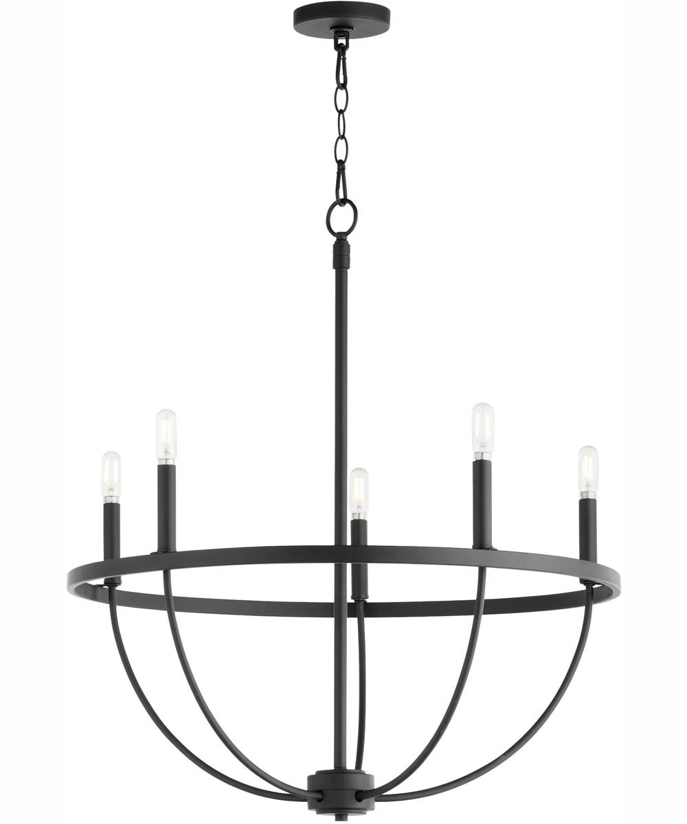 Tribute 5-light Chandelier Matte Black - Image 2