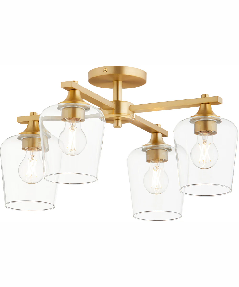 Veno 4-light Ceiling Flush Mount Aged Brass - Image 2