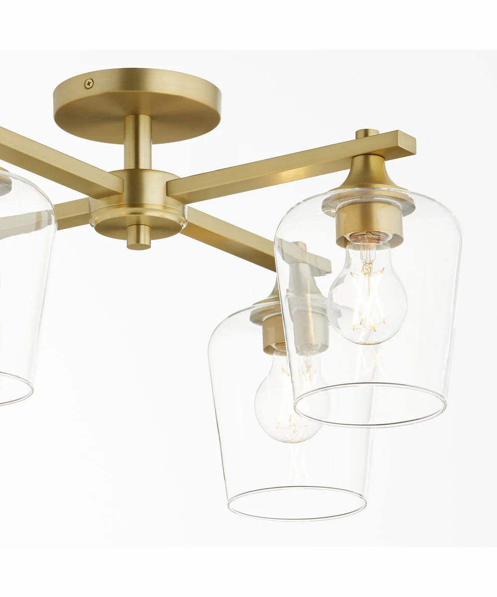 Veno 4-light Ceiling Flush Mount Aged Brass - Image 4