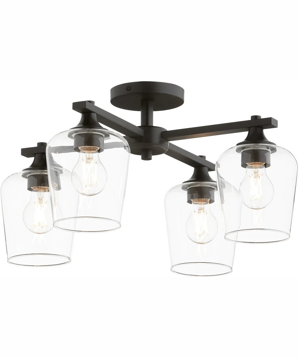 Veno 4-light Ceiling Flush Mount Matte Black - Image 2