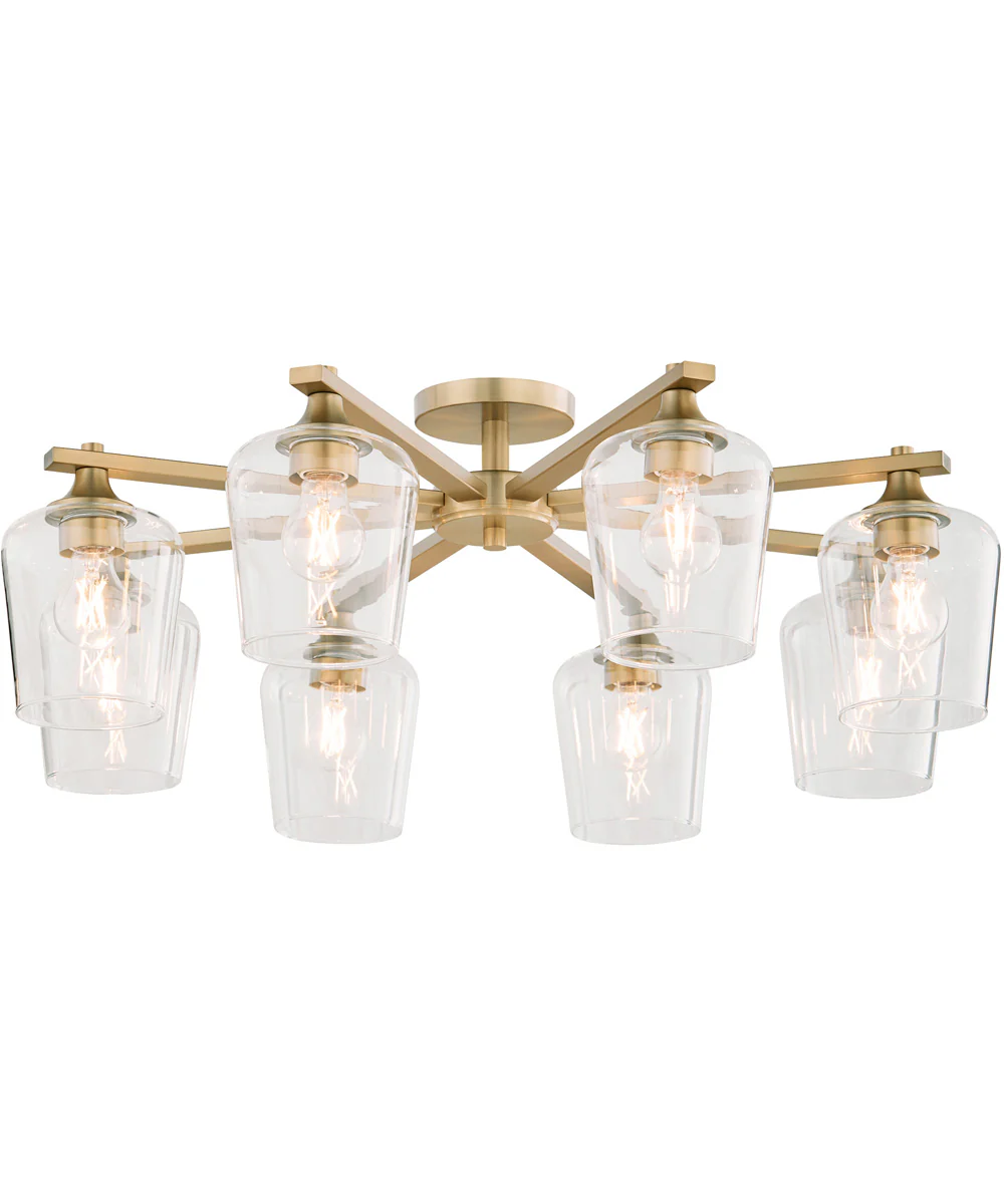 Veno 8-light Ceiling Flush Mount Aged Brass - Image 2