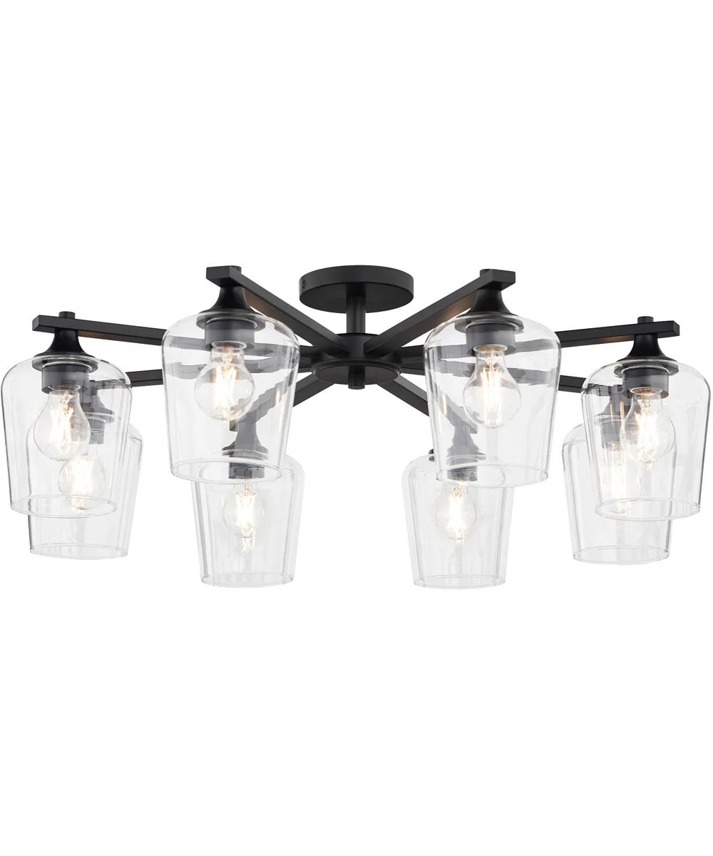 Veno 8-light Ceiling Flush Mount Matte Black - Image 2