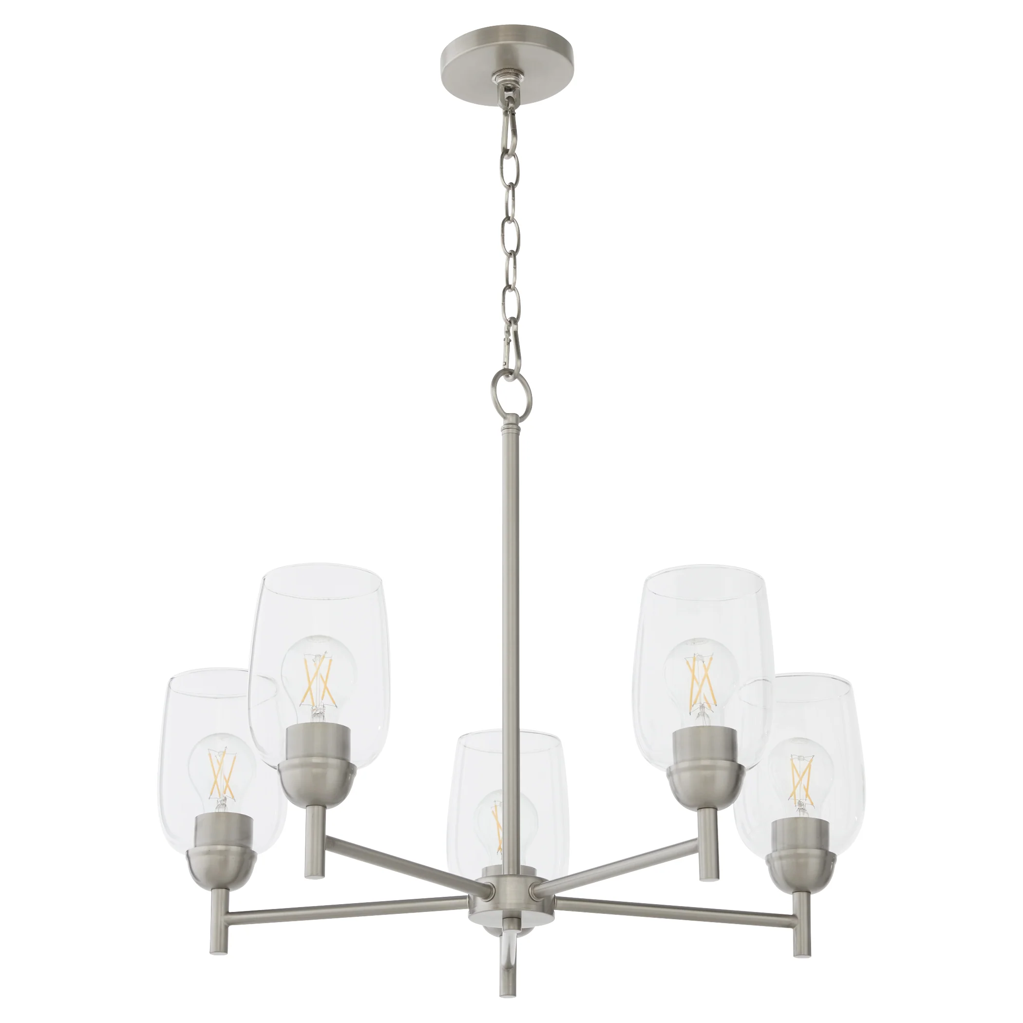 Wallinger 5-light Chandelier Satin Nickel