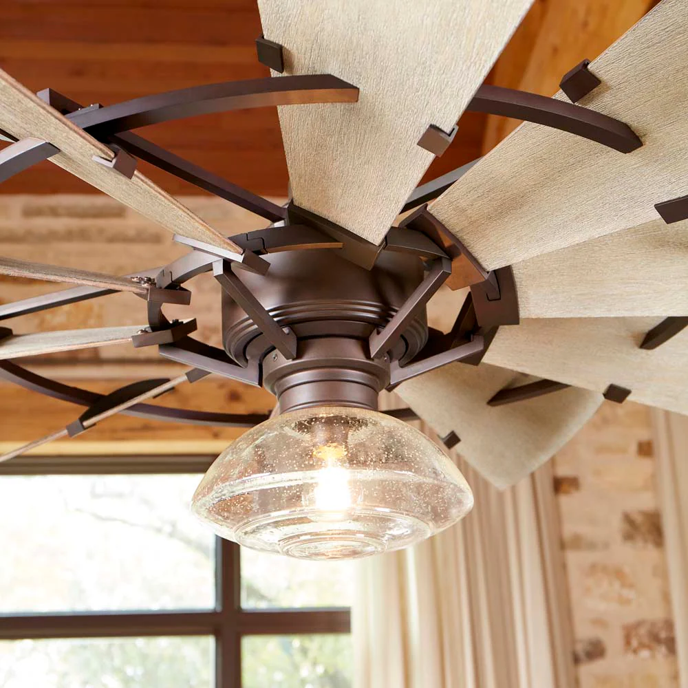 Windmill 1-light LED Ceiling Fan Light Kit Galvanized - Image 3