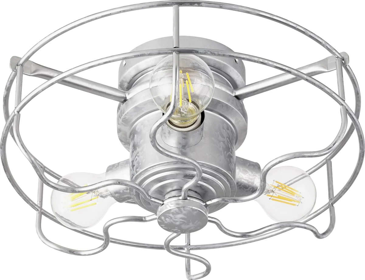 14"W Windmill 3-light LED Ceiling Fan Light Kit Galvanized