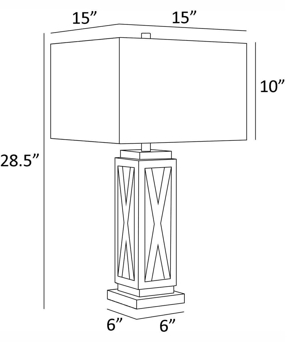 Ravenswood 1-Light Table Lamp Brushed Nickel/D.Walnut Wood/White Linen Shade - Image 4