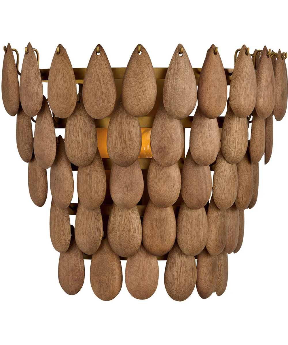 Ravi 1-Light Sconce Light Wood and Patinaed Brass - Image 3