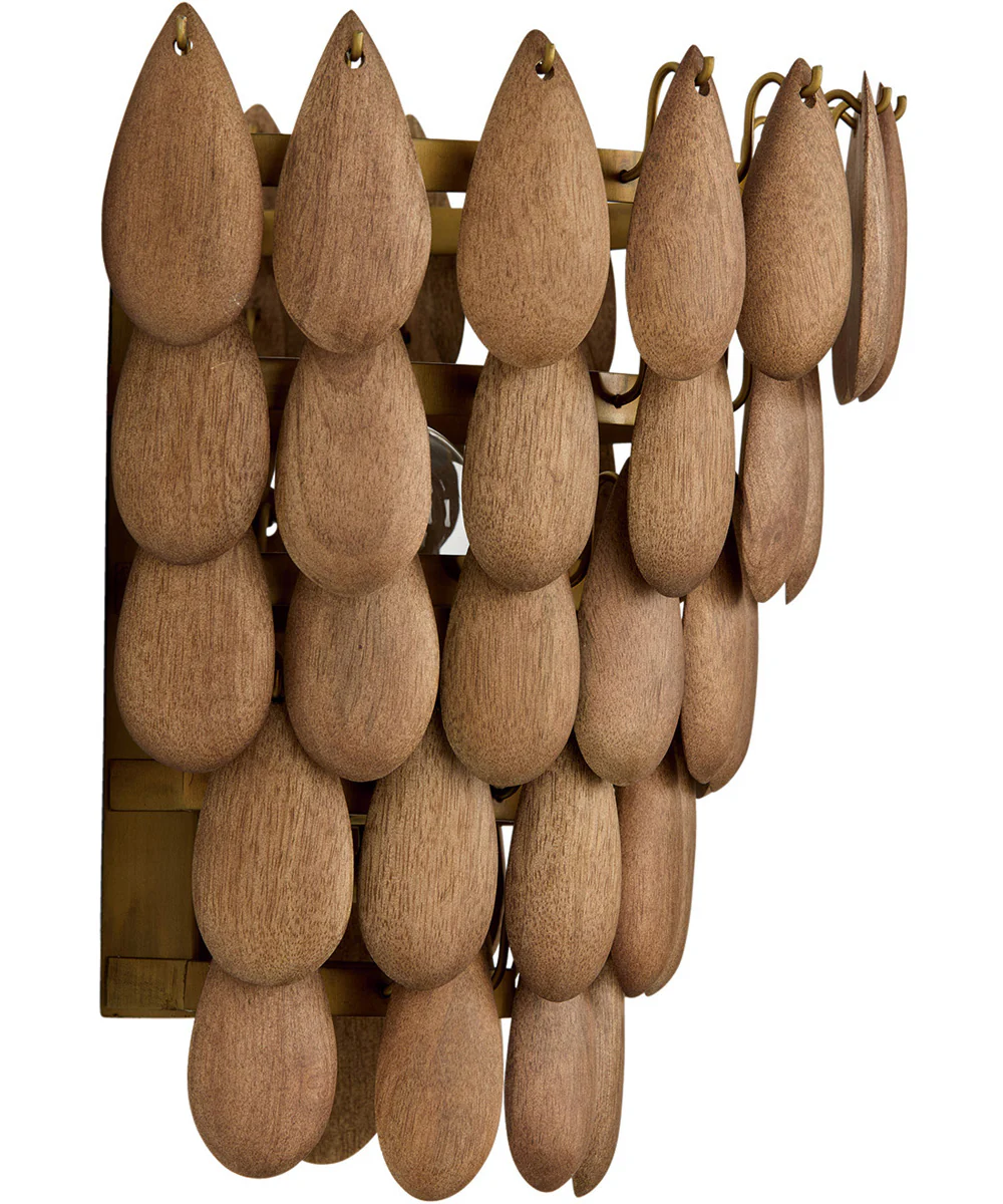 Ravi 1-Light Sconce Light Wood and Patinaed Brass - Image 4