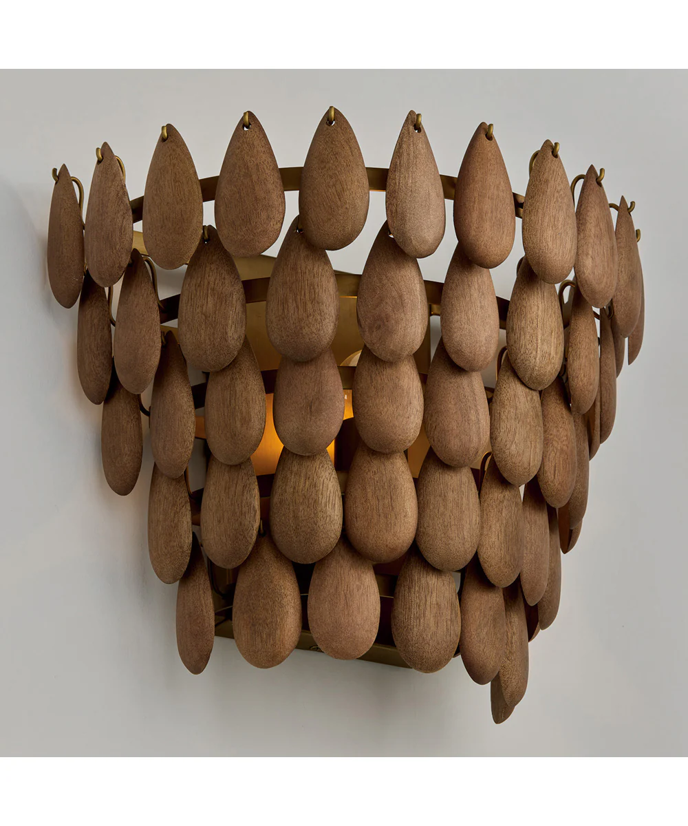 Ravi 1-Light Sconce Light Wood and Patinaed Brass - Image 5
