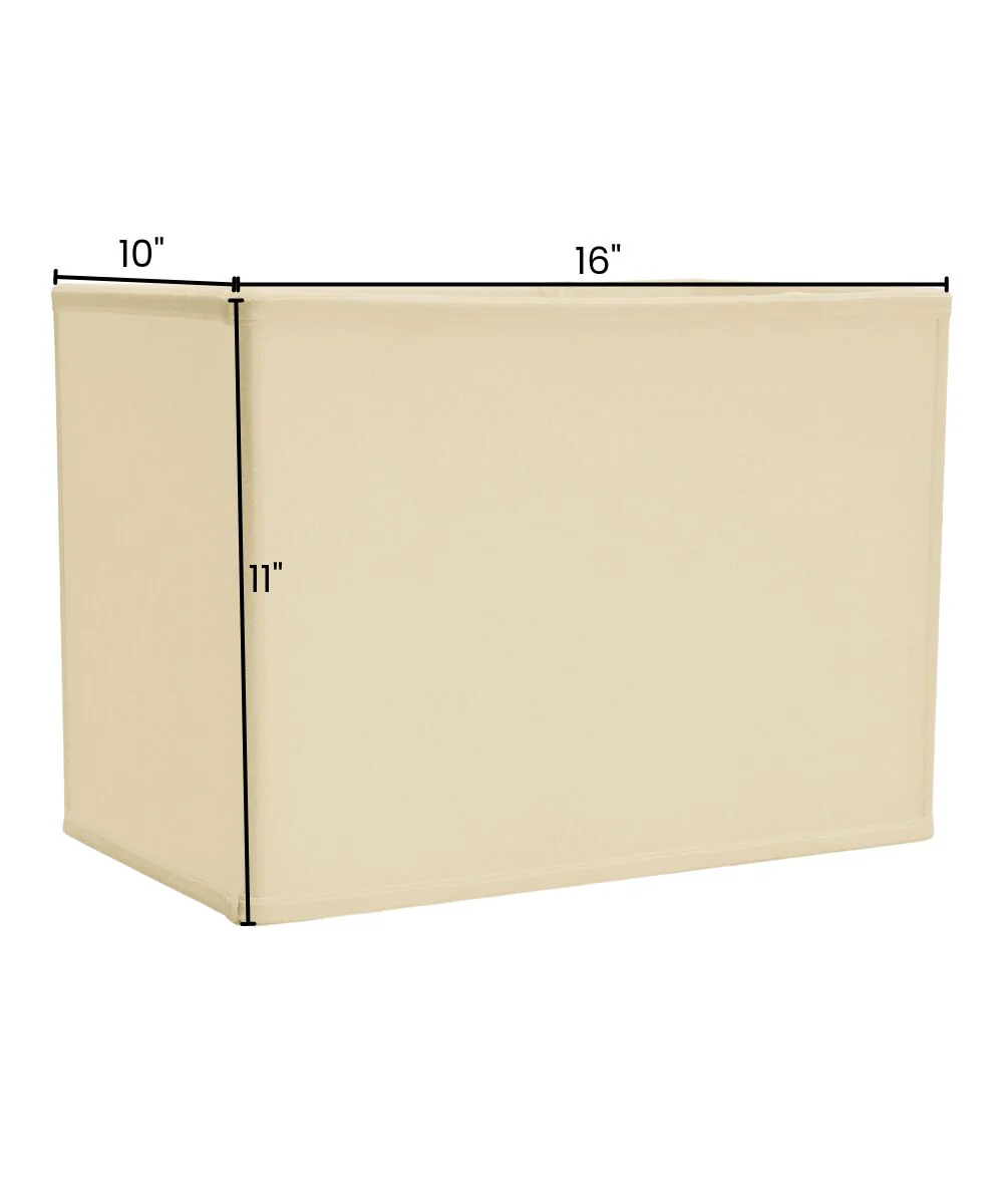 Rectangular Drum Lampshade (10x16) (10x16) x 11 Softback Eggshell Fabric - Image 3